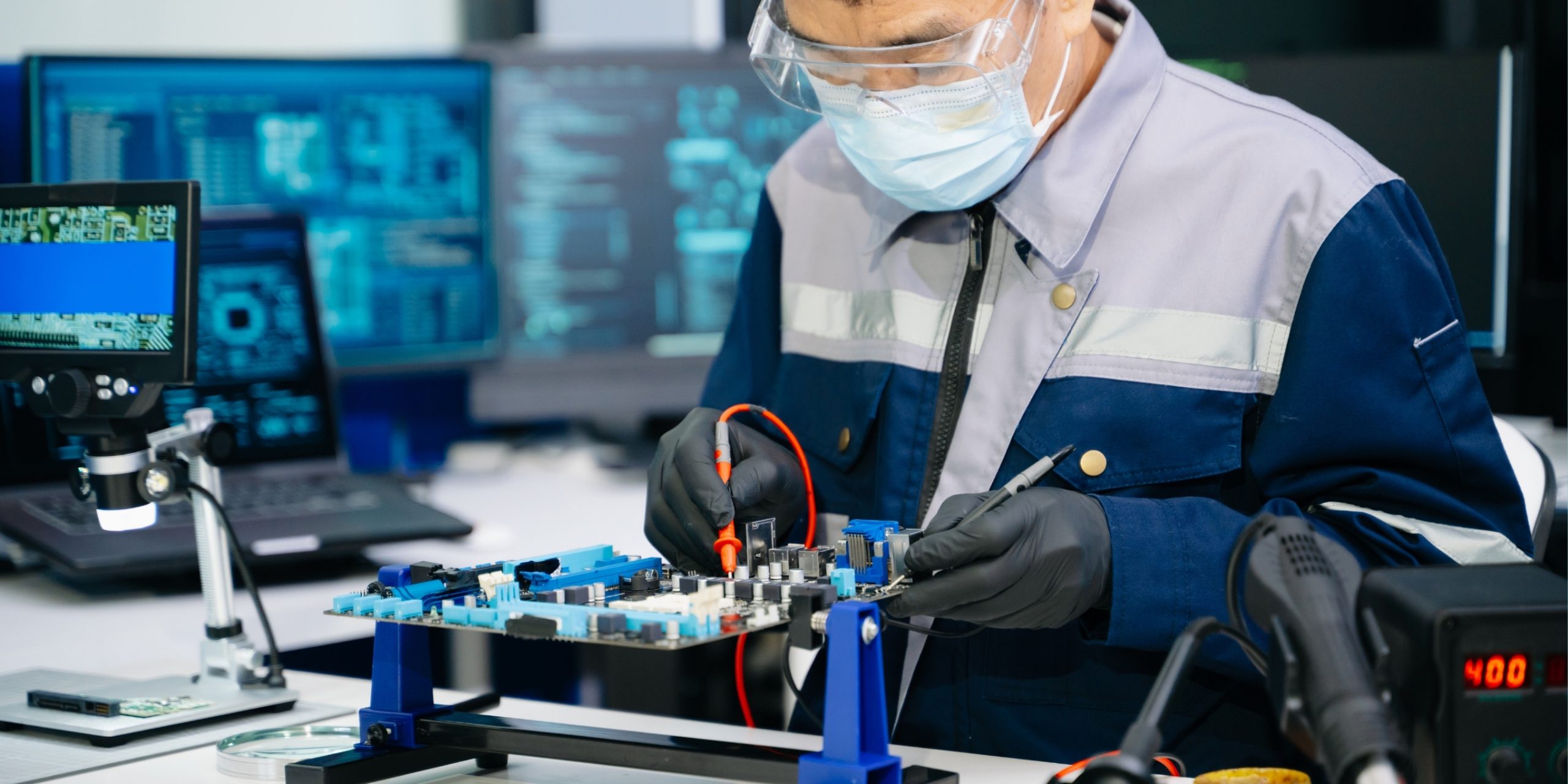 Electronics engineers at work